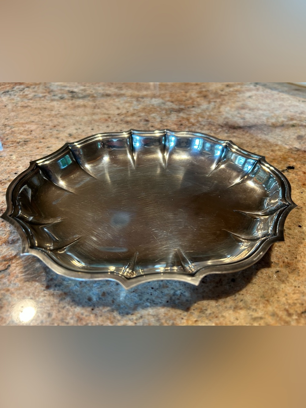 International Silver Co. Silver Plated “Chippendale” 6394 Oval Tray 5.75" x 7".